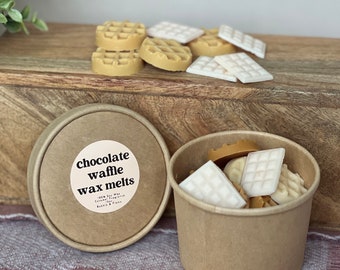 Chocolate Mini Waffle Wax Melts 12oz | Dessert | Decorative | Handmade Novelty Unique Food Lookalike Gifts