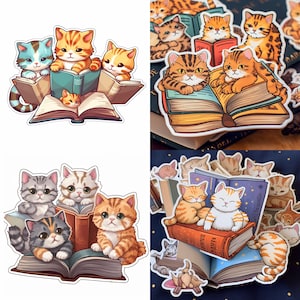 Cute Animals Reading Stickers