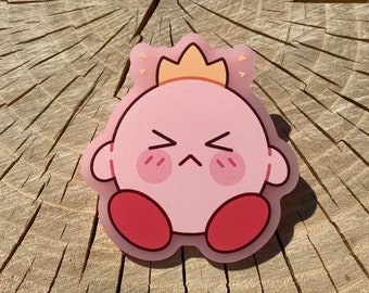 LIMITED STOCK Cute kawaii Kirby pink acrylic pin anime acrylic hearts great anime and Kirby fan gift hand made