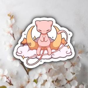 Carino kawaii chibi Pokémon mew adesivo estetico animale regalo carino adesivo fustellato prenotazione rottami regalo divertente fatto a mano in Giappone