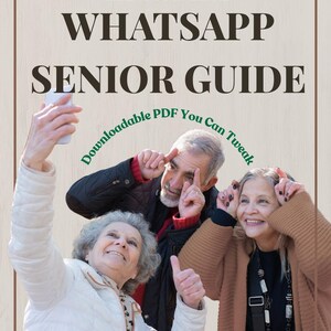 Editable WhatsApp Guide for Seniors | Grandparent Tech Manual Canva Template | Smartphone Cheat Sheet | Gift for Elderly Parents Printables