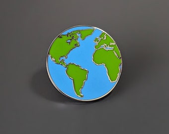 Globe Earth Pin - Earth Day - Geography hard enamel pin badge for travel, backpacking, environment, environmentalists geography teachers