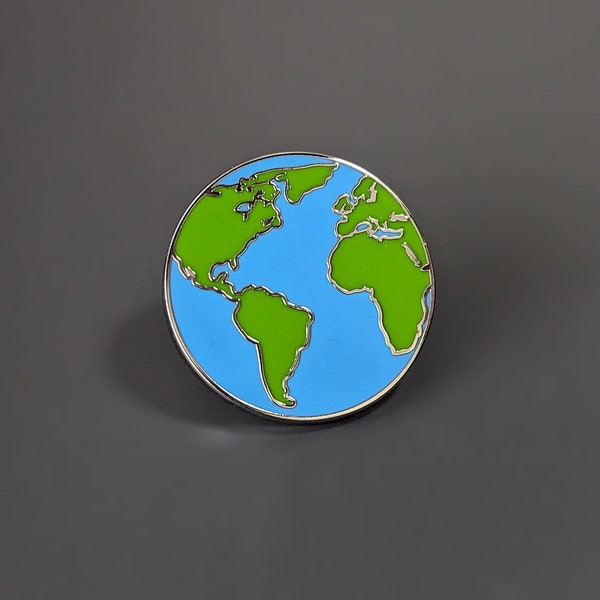 Globe Earth Pin - Earth Day - Geography hard enamel pin badge for travel, backpacking, environment, environmentalists geography teachers