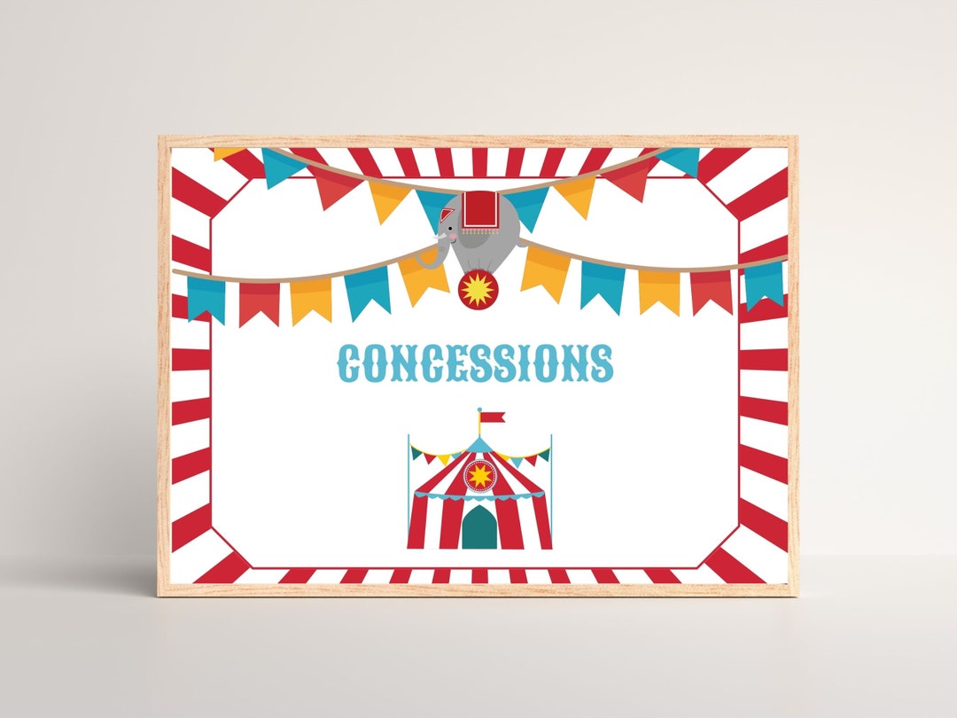 EDITABLE Carnival Games Sign, Circus Party Table Signs, Circus Big Top ...