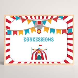 EDITABLE Carnival Games Sign, Circus Party Table Signs, Circus Big Top Birthday, Instant Download