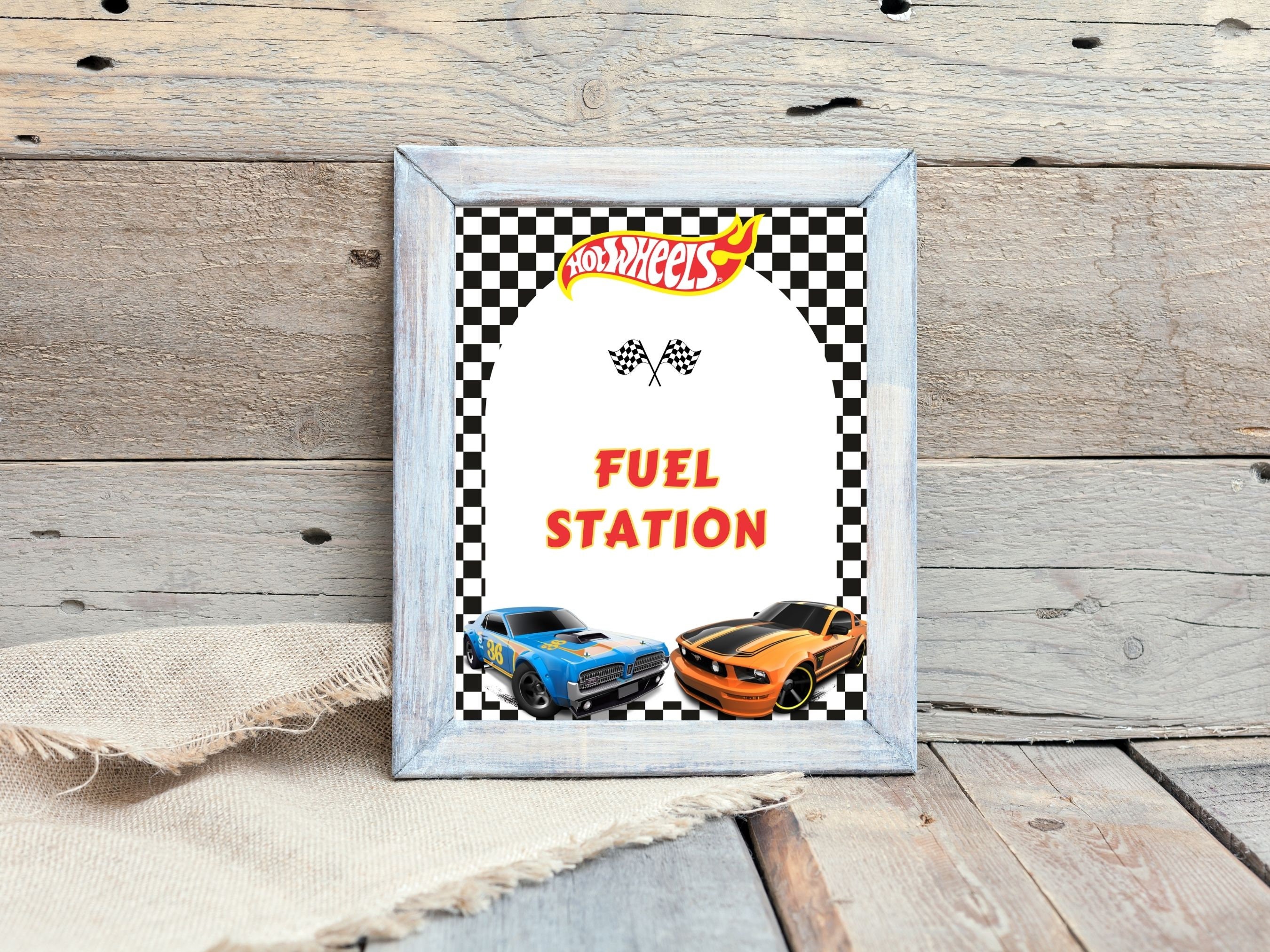EDITABLE Hot Cars Birthday Table Signs, Wheels Theme Birthday