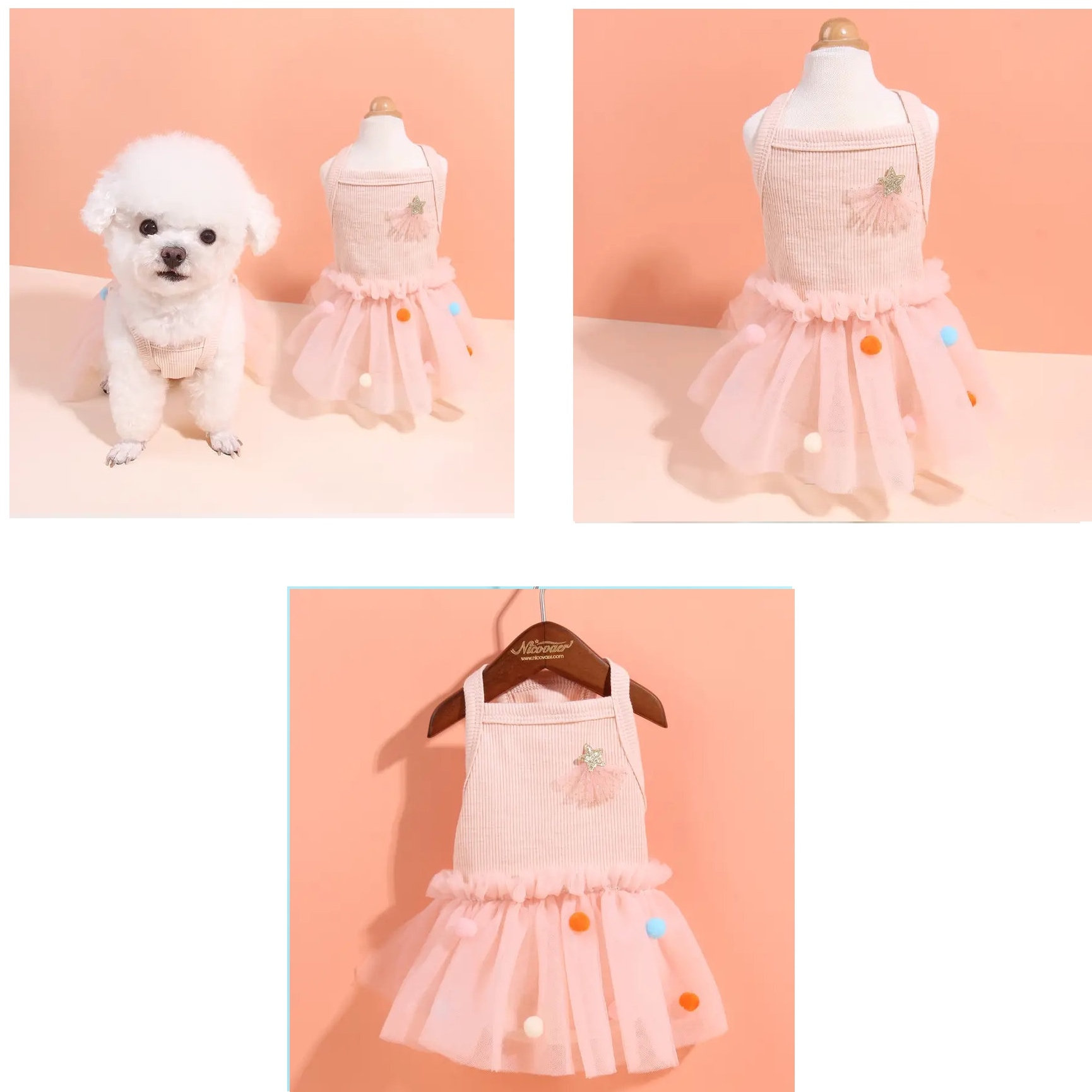 Vestido Perro Vestido De Gasa Con Lentejuelas Para Perras Tutú