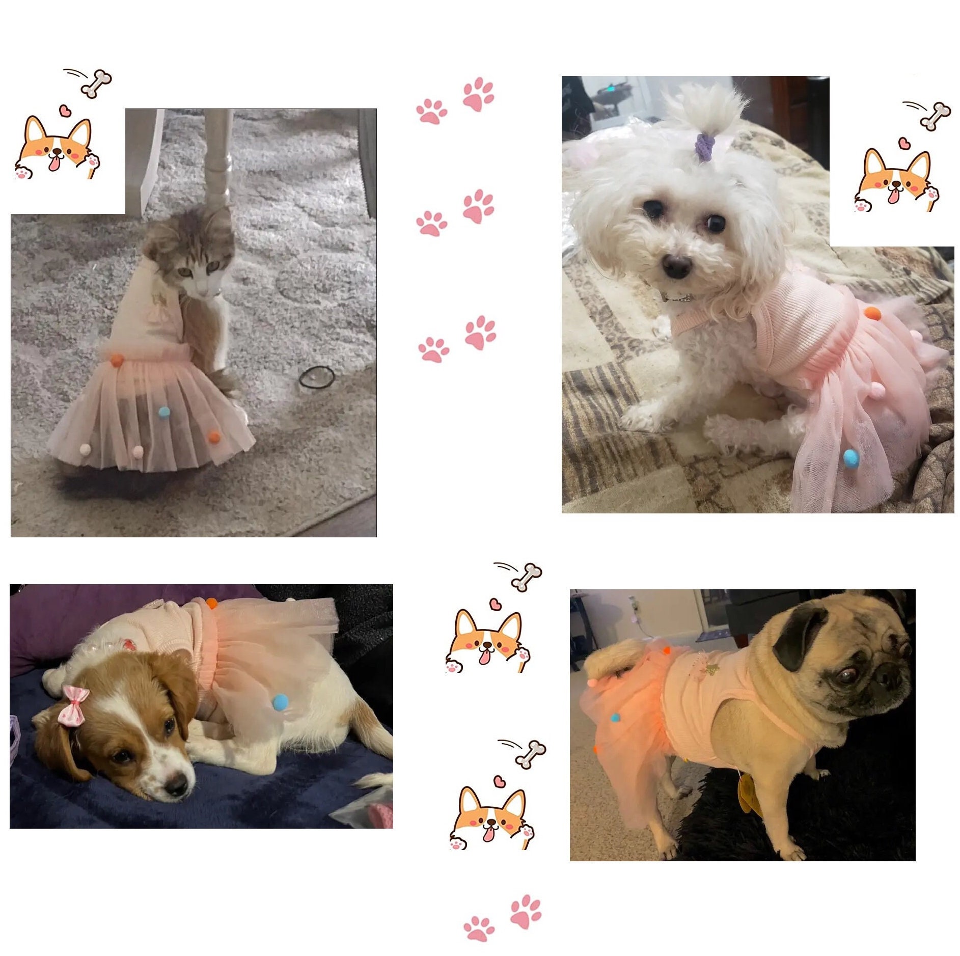 Vestido Perro Vestido De Novia Blanco Para Perro, Disfraz De Boda