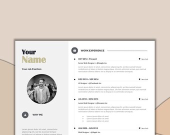 Minimalist Resume Template: Elegant CV Design (Instant Download)