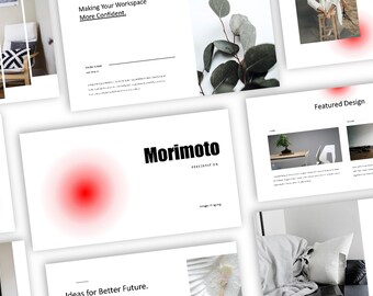 Morimoto Style PowerPoint Template: Red & White Minimal Slides (PPTX)