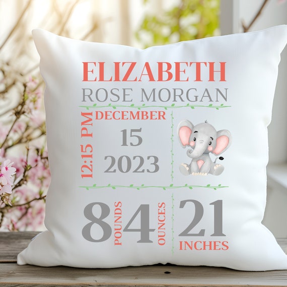 Personalized Baby Birth Sampler Pillow Nursery Gift New Mom Gift Baby Girl Gift Baby Boy Gift Custom Baby Pillow New Baby Gift Custom Etsy
