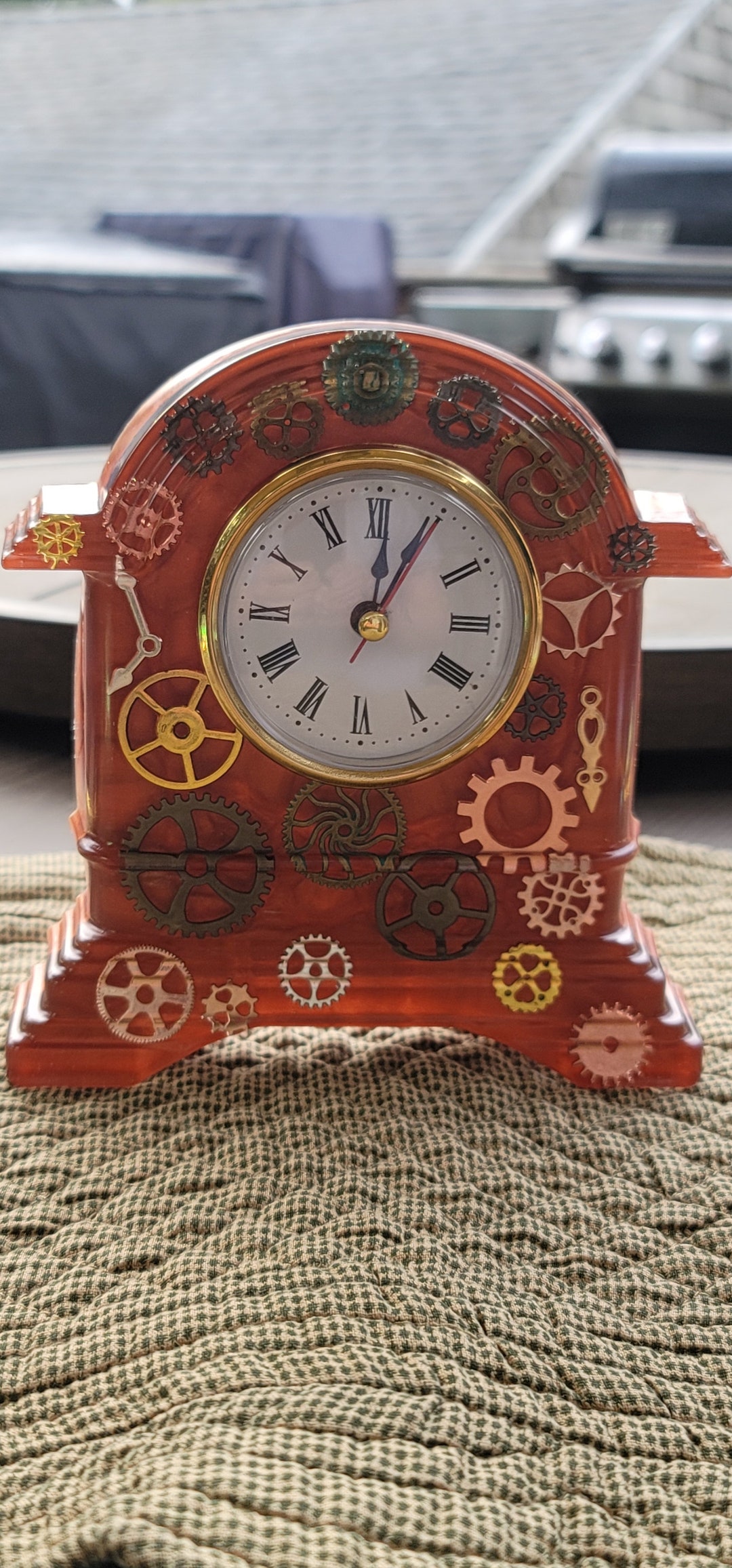 Gears Mantle Clock Etsy