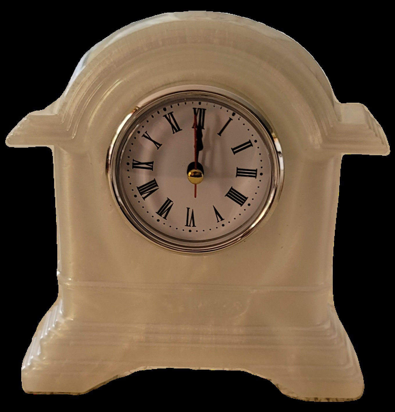 Pearl White Mantle Clock Etsy