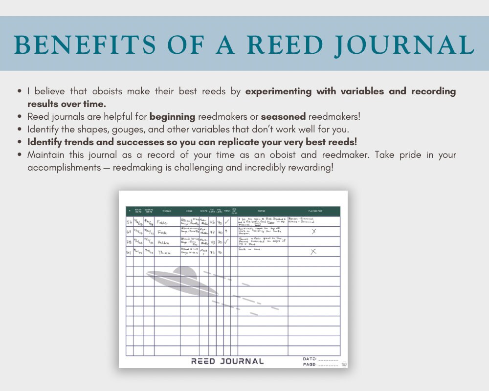 Oboe Reed Journal Pages Digital Download PDF -- Spaced Out - Etsy