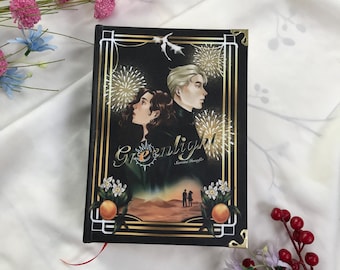 Green Light Handmade Hardcover Book | Custom Dramione Fanfiction Bind | Fantasy Romance Special Edition with Metal Corners