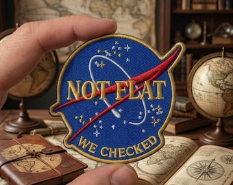 Not Flat We checked Artemis II Embroidered Patch, NASA Space Enthusiast Gift, Gold Thread Iron-On Badge for Hats, Jackets, and Backpacks