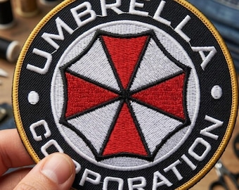 Resident Evil Umbrella Corporation Patch Embroidered Iron On Badge, Horror Game Logo Patch, Cosplay Jacket Backpack Applique, Gamer Gift