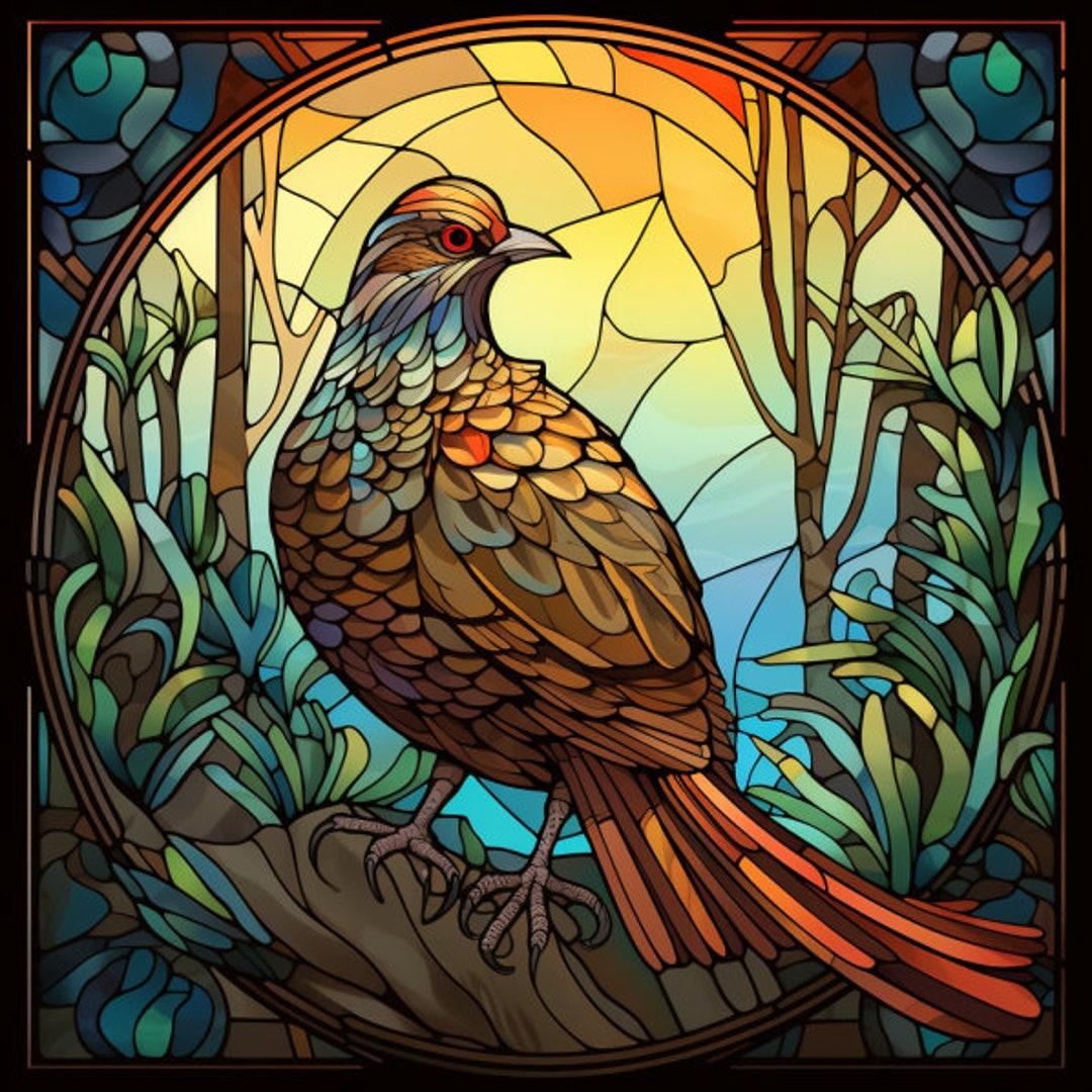 Coturnix Quail Stain Glass Quail Bird Stain Glass Window - Etsy