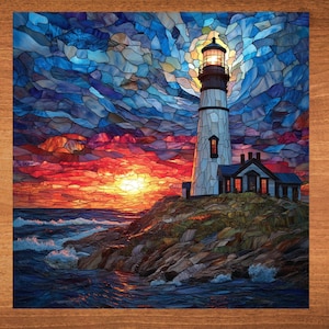 Bodie Island Lighthouse Ceramic Art Tile Decor for Kitchen Bedroom Bookshelf Book Nook Housewarming Gift Her Wife Mom Grandma