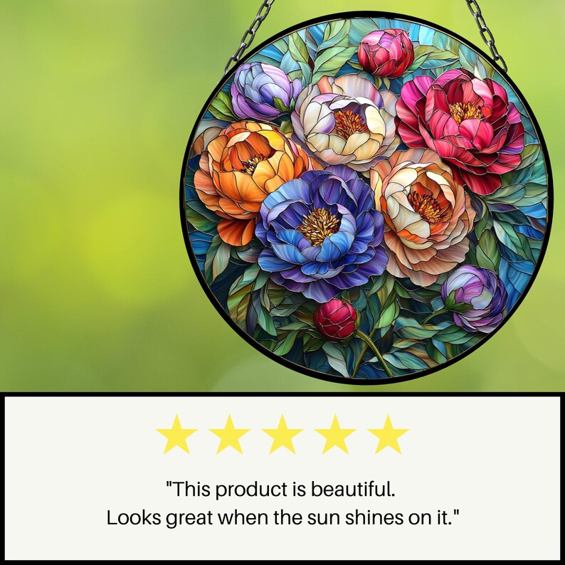 Peony November Birthflower Suncatcher Birthmonth Birth Month Flower Gift for Her Mom Wife Grandmother Personally birthflower image 3