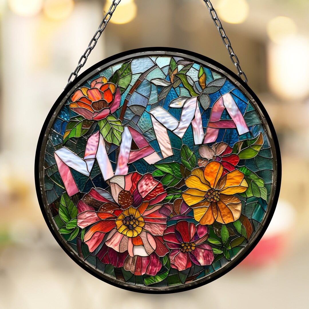 Mama Flowers Suncatcher for Window Decor Gift for Mothers Day Birthday ...