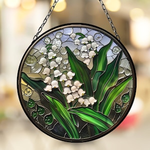 Lily of the Valley May Beautiful Birth Month Suncatcher for Mothers Day Birthday Gift for Her Mom Wife Mother Grandmother