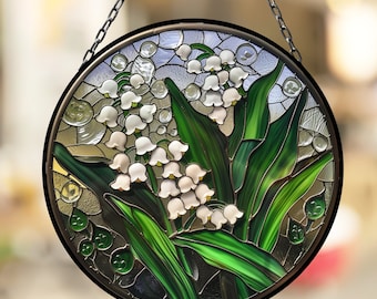 Lily of the Valley May Beautiful Birth Month Suncatcher for Mothers Day Birthday Gift for Her Mom Wife Mother Grandmother