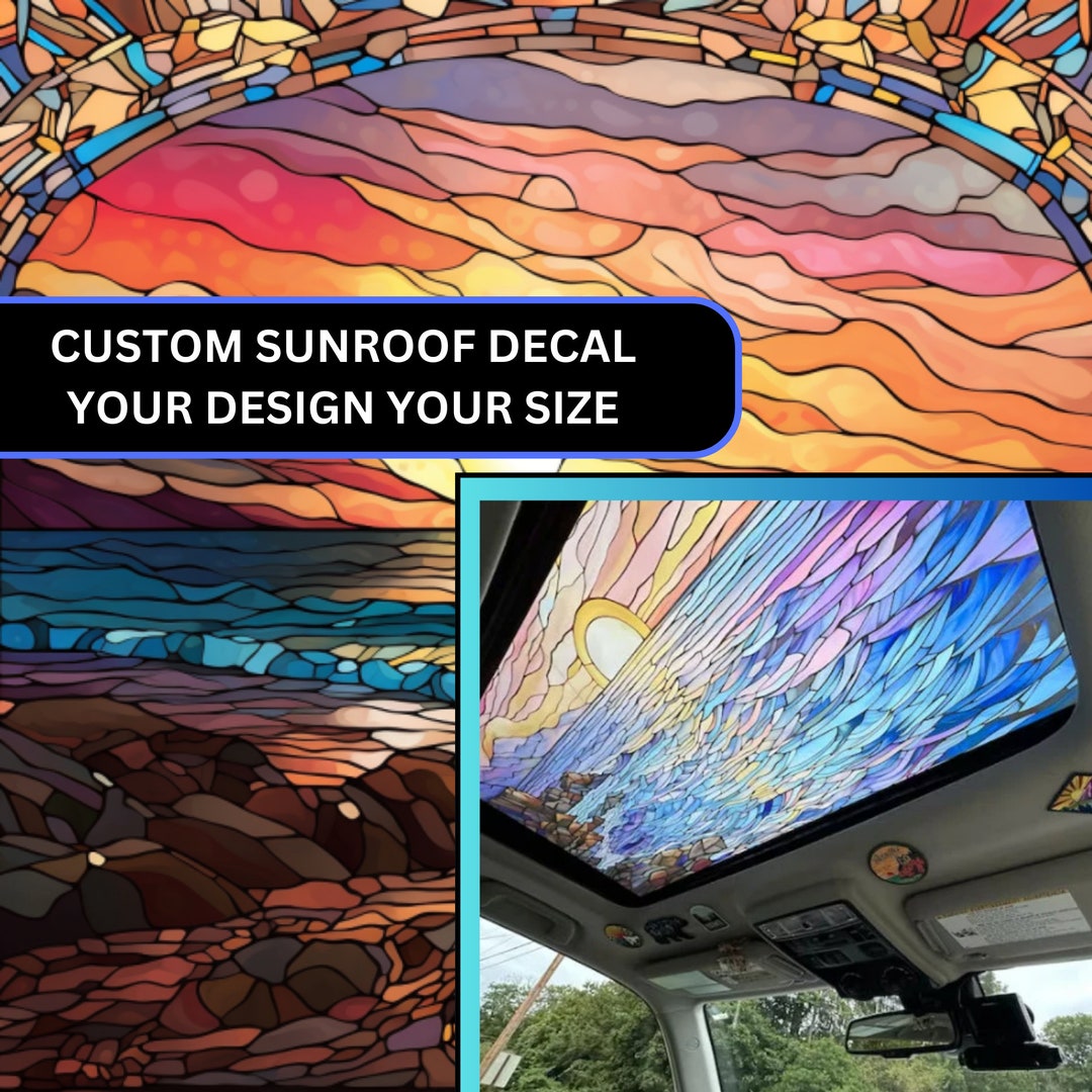 Custom Car Sunroof Window Cling Decal Custom Size and Picture Vinyl
