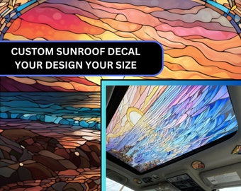 Custom Car Sunroof Window Cling Decal Custom Size and Picture Vinyl Window Cling No Adhesive Required