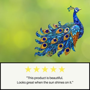 Peacock Stained Glass Window Cling Decal Sticker Vinyl Window Film ...