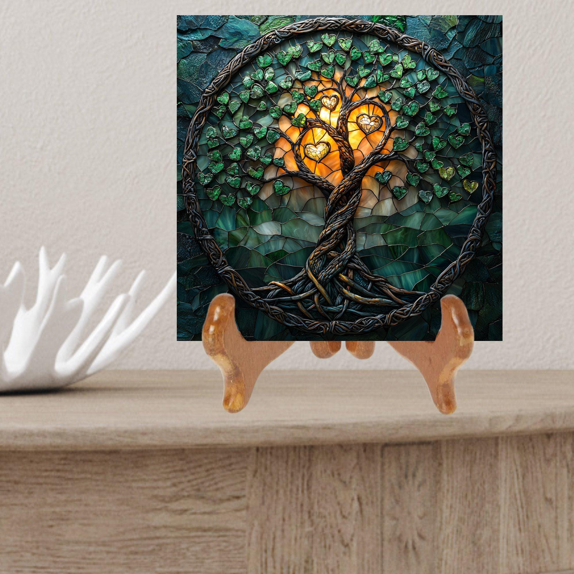 Celtic Tree of Life Ceramic Art Tile Artful Bookshelf Book Nook Wall ...