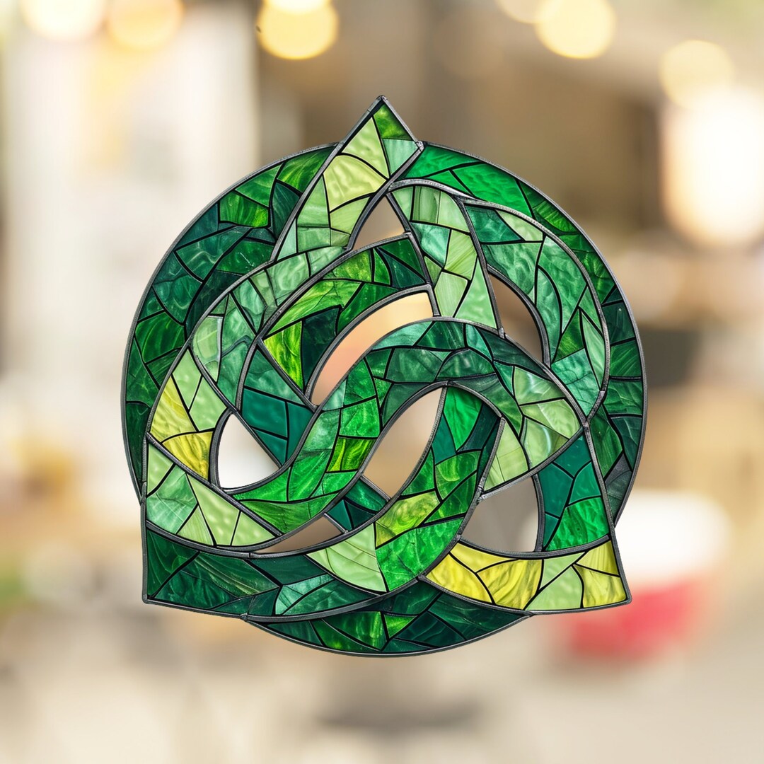 Trinity Knot Stained Glass Window Cling Decal Sticker Vinyl Window Film
