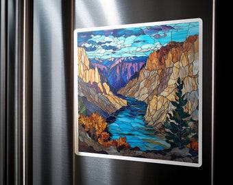 Black Canyon of the Gunnison National Park Magnet Beautiful Stained Glass Look Magnet for Artful Display of Our Nation's Parks Gift