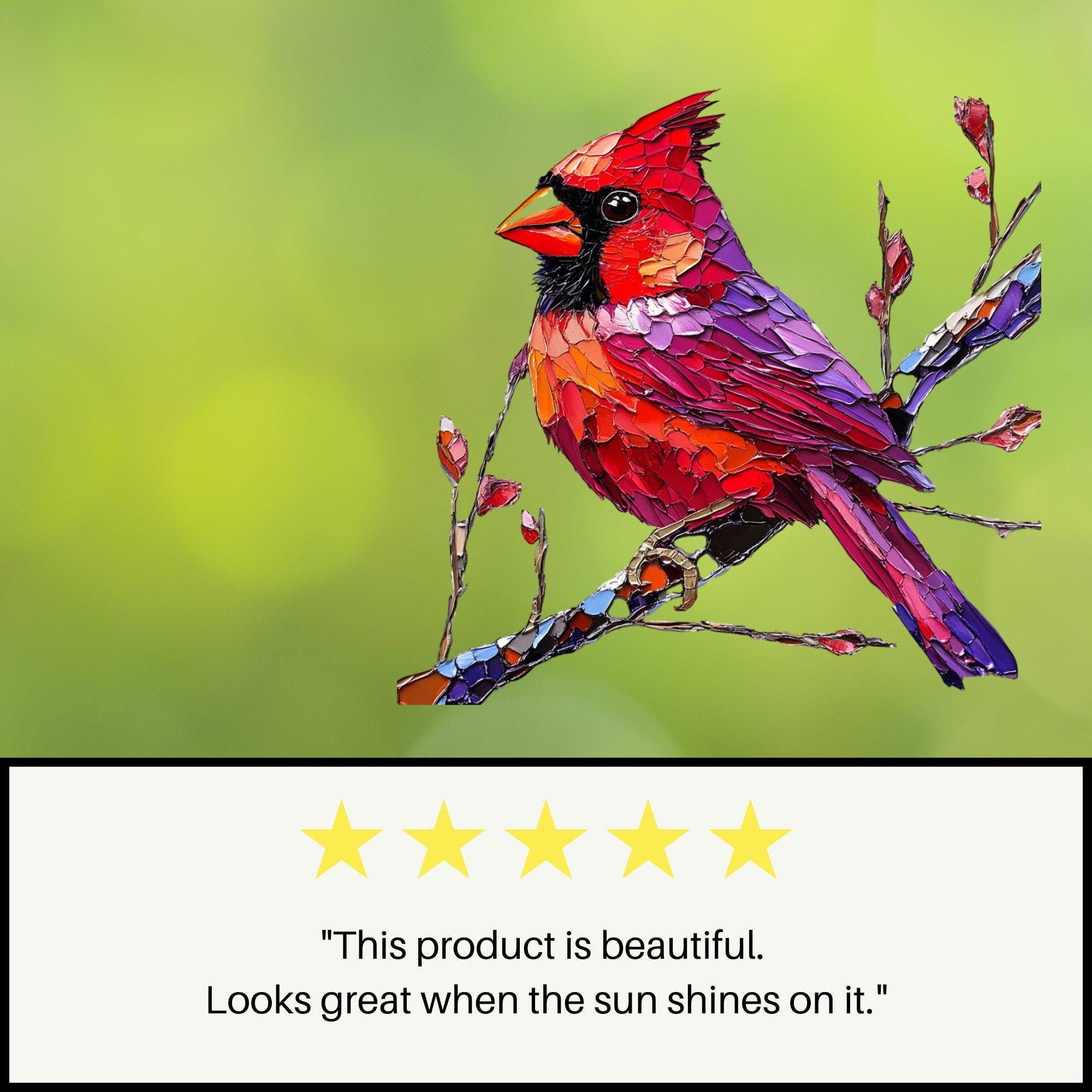 Northern Cardinal Window Cling Sticker Decal Window Film Gift for Bird ...