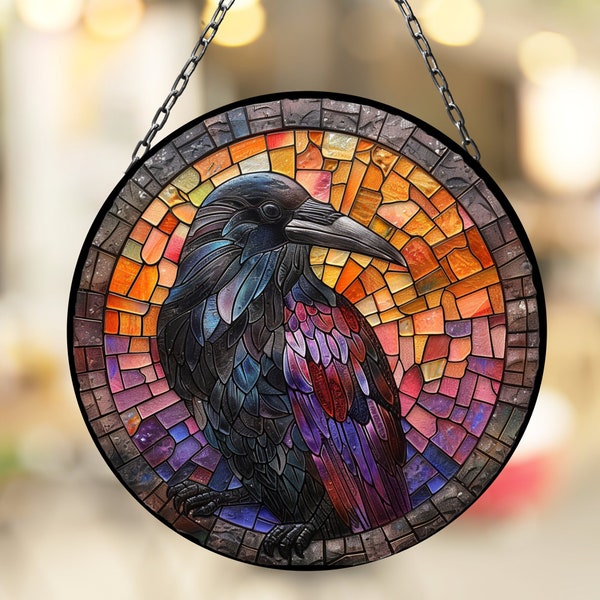 Raven Suncatcher for Window Decor Gift for Mothers Day Birthday Gift for Her Mom Mother Grandmother Daughter Son