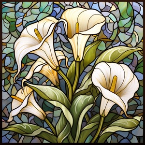 Calla Lily Stain Glass Calla Lily Stain Glass Window Hanging Calla Lily Window Cling Calla Lily Suncatcher Calla Lily Clings