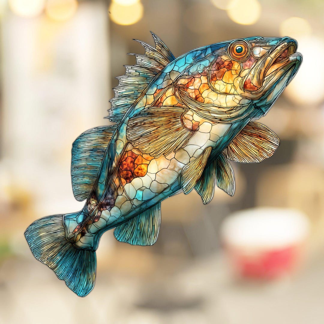 Pacific Cod Window Cling Stained Glass Look Decal Sticker Window Film ...