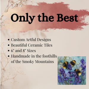 Custom Artful Ceramic Tiles, Beautiful Wall Decor, Handmade Scenic Art from Smoky Mountains, Unique Gifts, 6 and 8 Inch Sizes