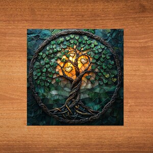 Celtic Tree of Life Ceramic Art Tile Artful Bookshelf Book Nook Wall ...
