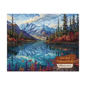 Lake Clark 1 National Park Jigsaw Puzzle Personalized Message, Beautiful Stained Glass Look, Gift for Nature Lover