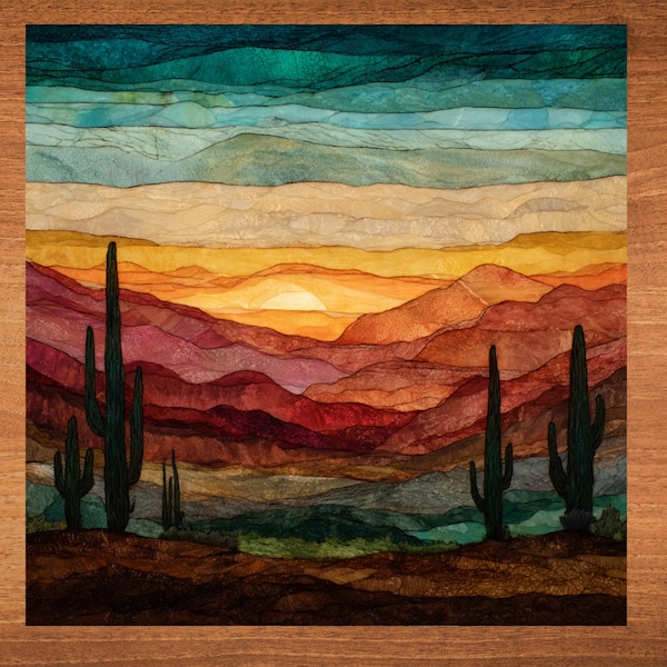 Rustic Western Horizon Decorative Art Tile - Ceramic Tile infused with beautiful artwork for Bookshelf Wall Art Gift for Her