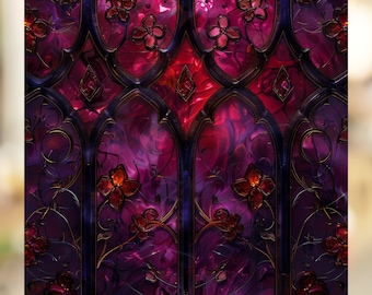 Forbidden Fruit Stained Glass Window Cling Gothic Decor Sticker Decal Window Film Custom Sizes and Colors