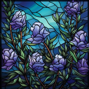 Rosemary Stained Glass Window Cling Rosemary Stained Glass Window Film Window Sticker Customizable Window Art Window Decal Window Treatment