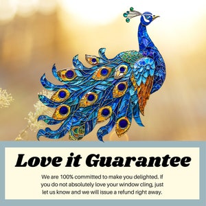Peacock Stained Glass Window Cling Decal Sticker Vinyl Window Film ...