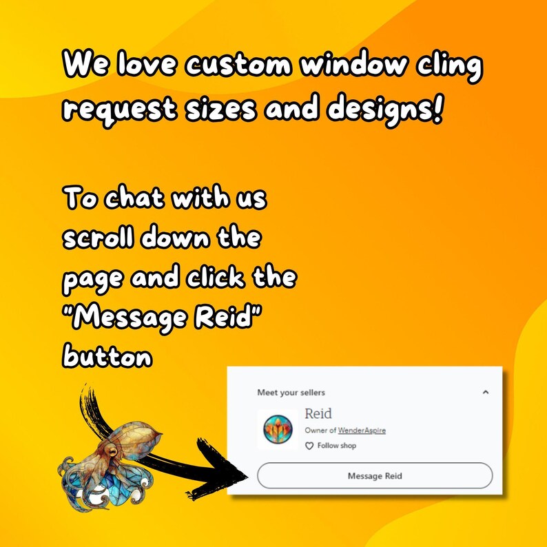 Dumbo Octopus Window Cling Stained Glass Look Decal Sticker Window Film ...