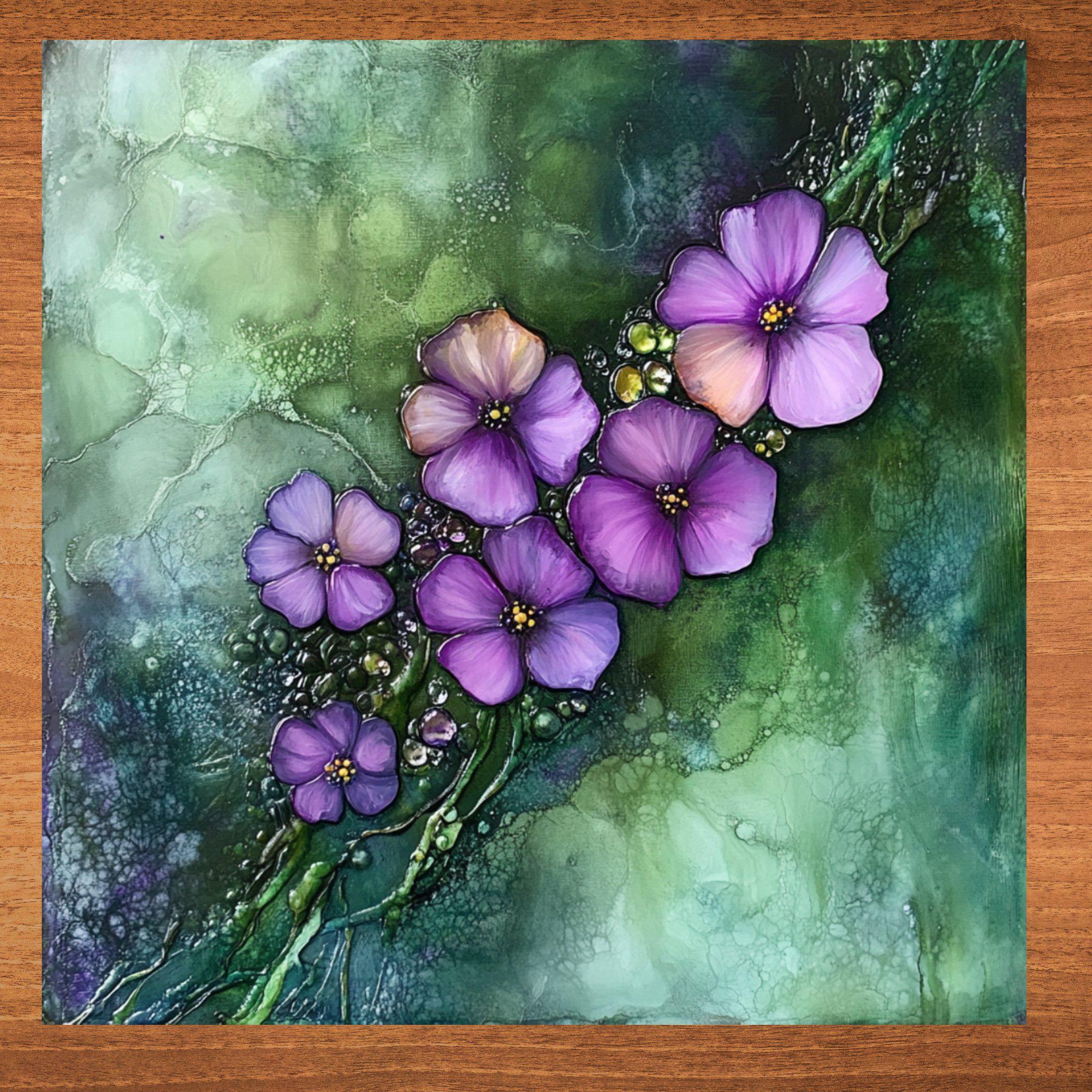 Mosaïque Artémio Flower Violet - 1 X 1 Cm - Neuf - Loose Pour Création