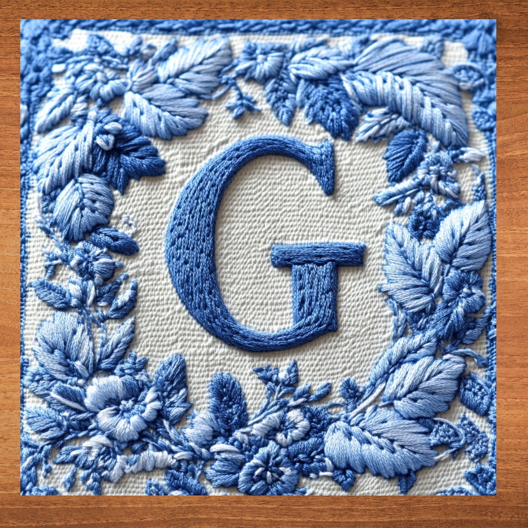 G Letter Monogram Ceramic Art Tile Grandmillennial Style Decor Home Art ...