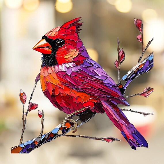 Northern Cardinal Window Cling Sticker Decal Window Film Gift for Bird Lovers Make Windows Bird Safe Decor