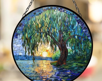 Weeping Willow Suncatcher Window Decor Artful Gift for Mothers Day Birthday Gift for Her Mom Daughter Son Christmas