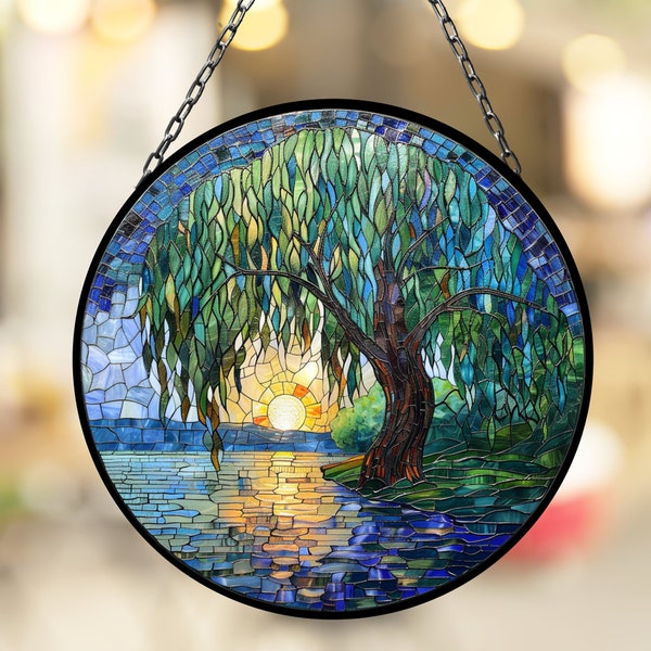 Weeping Willow Suncatcher Window Decor Artful Gift for Mothers Day Birthday Gift for Her Mom Daughter Son Christmas